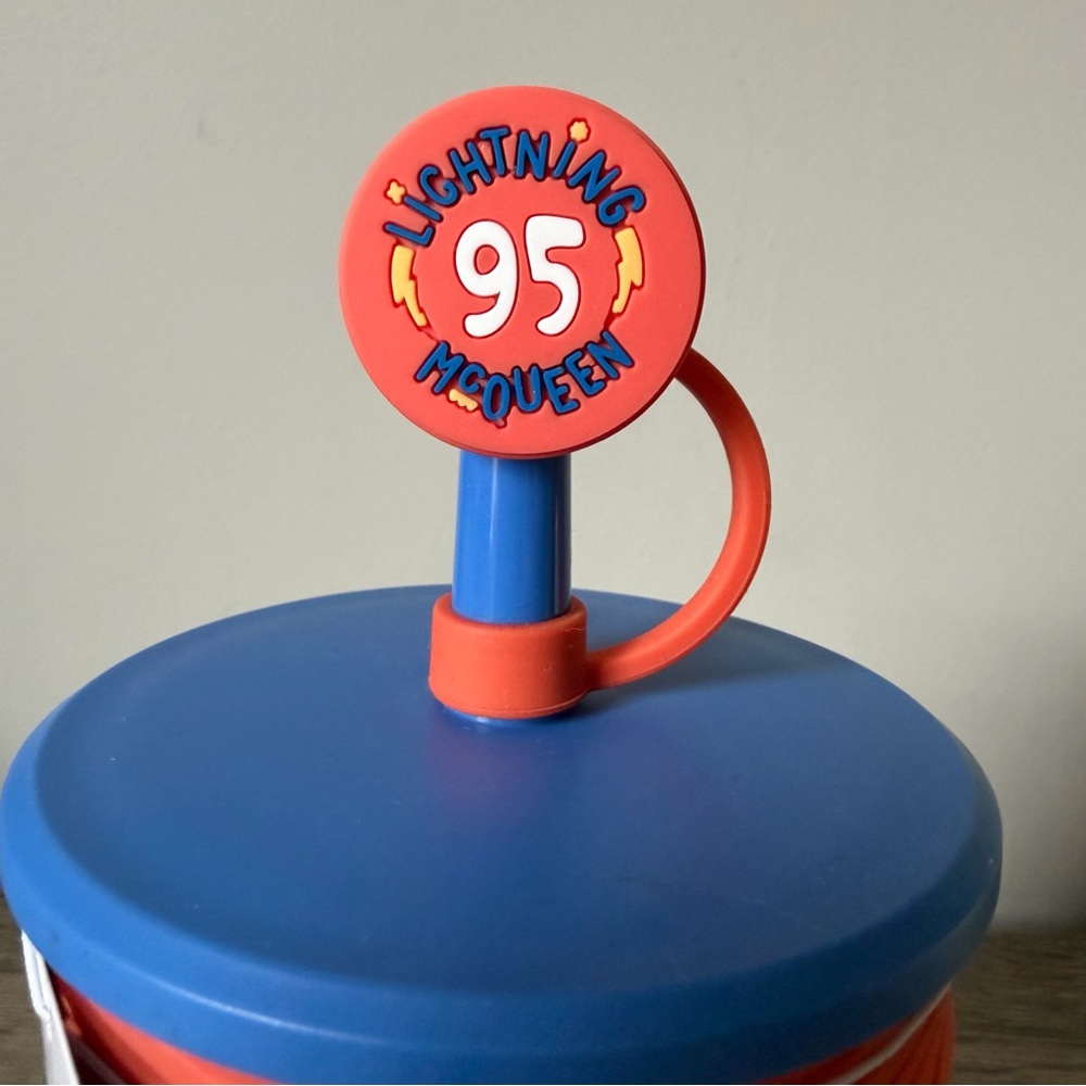 Disney Pixar Cars Lightning McQueen 15 Oz Straw Cup Spill Proof Sippy Gift Race - Picture 5 of 6